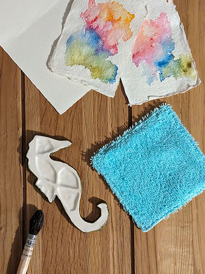 Seahorse Shaped Handmade Ceramic Palette | GEOMETRICA